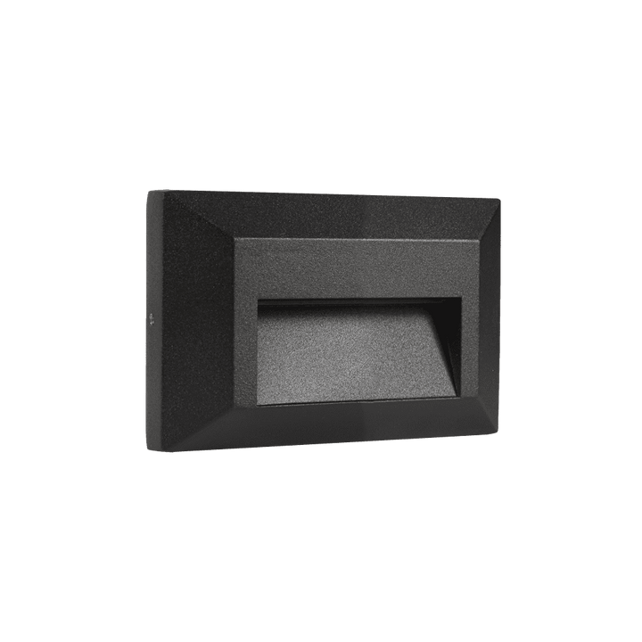 Outdoor Landscape Lighting LED 12V Low Voltage STA03 2+2+2W 3CCT 3000K/4000K/5000K 12V Low Voltage Cast Aluminum Rectangular Surface Mount LED Stair Step or Deck Light Black