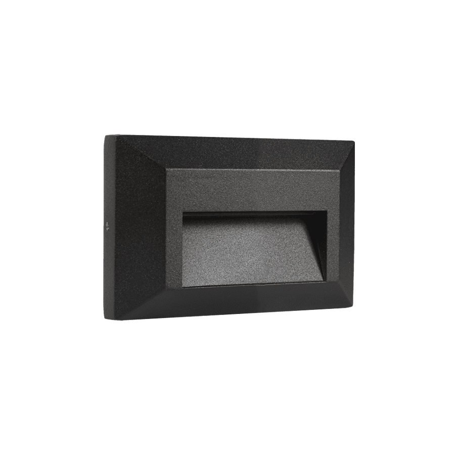 Outdoor Landscape Lighting LED 12V Low Voltage STA03 2+2+2W 3CCT 3000K/4000K/5000K 12V Low Voltage Cast Aluminum Rectangular Surface Mount LED Stair Step or Deck Light Black