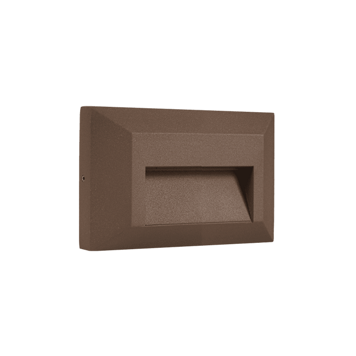 Outdoor Landscape Lighting LED 12V Low Voltage STA03 2+2+2W 3CCT 3000K/4000K/5000K 12V Low Voltage Cast Aluminum Rectangular Surface Mount LED Stair Step or Deck Light Brown