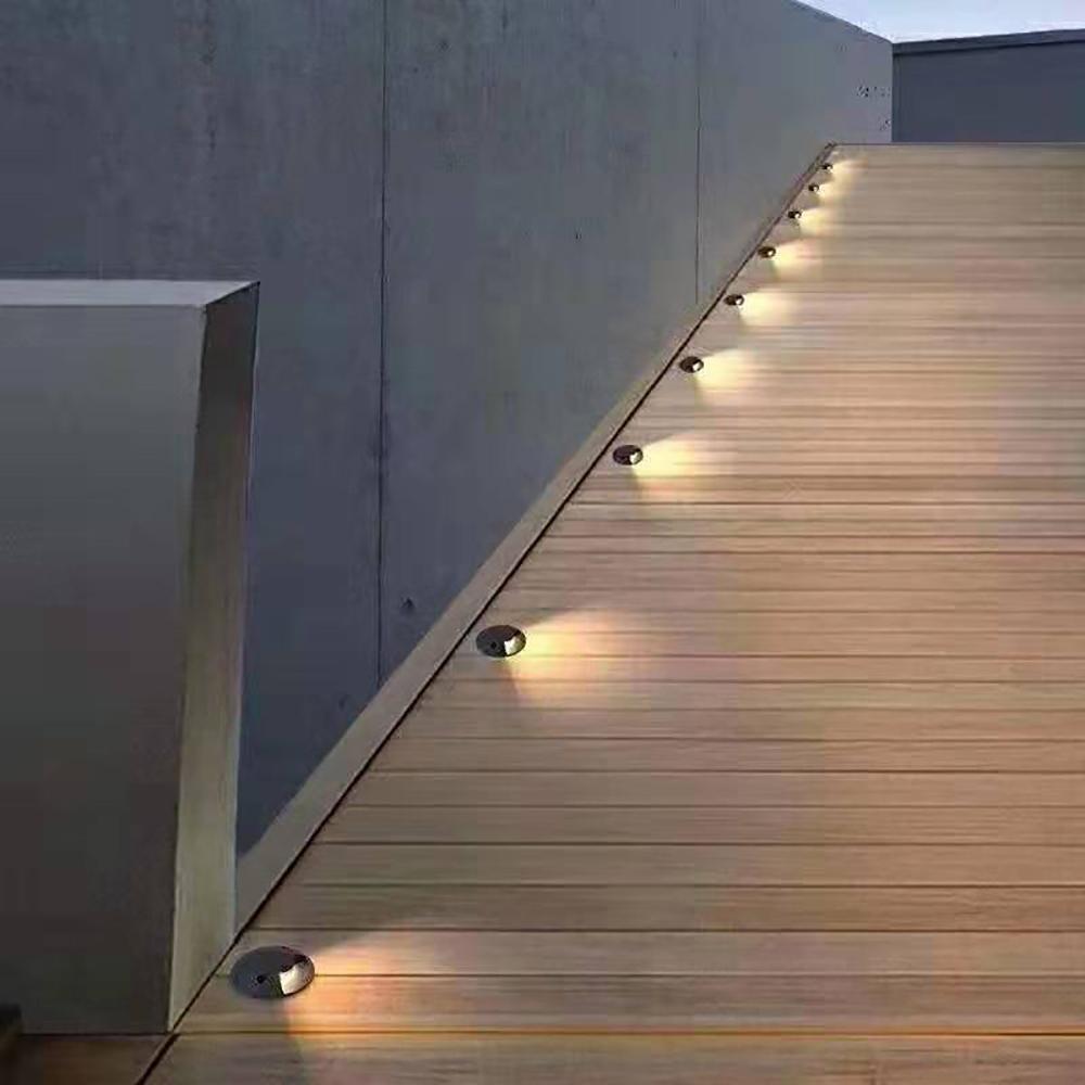 Outdoor Landscape Lighting LED 12V Low Voltage STA05 Cast Aluminum Step Light | 3W 3000K Warm White Integrated LED 12V Low Voltage Landscape Light