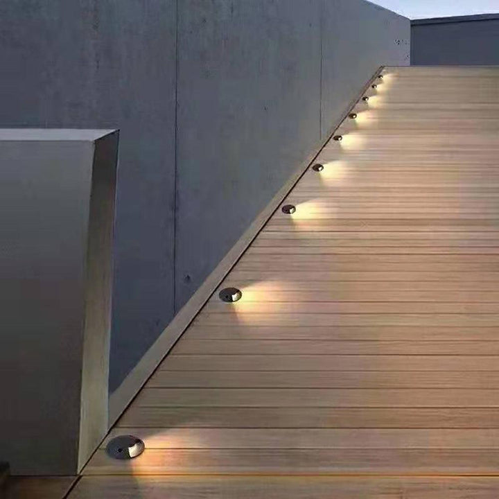 Outdoor Landscape Lighting LED 12V Low Voltage STA05 4x/8x/12x Package 3W 12V Low Voltage Cast Aluminum Round Surface Mount LED Step or Deck Light