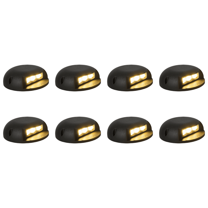 Outdoor Landscape Lighting LED 12V Low Voltage STA05 4x/8x/12x Package 3W 12V Low Voltage Cast Aluminum Round Surface Mount LED Step or Deck Light 8 Pack