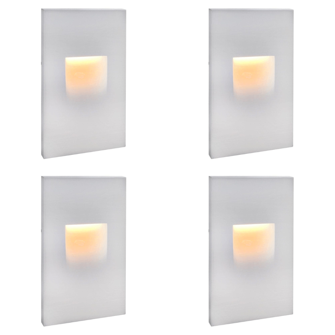 Outdoor Landscape Lighting LED 12V Low Voltage STA06 4x/8x/12x Package 3.5W 12V Low Voltage 3000K Warm White Integrated Rectangular Waterproof Vertical LED Aluminum Stair Step Light Wall Lighting Fixture