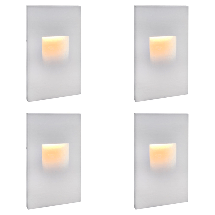 Outdoor Landscape Lighting LED 12V Low Voltage STA06 4x/8x/12x Package 3.5W 12V Low Voltage 3000K Warm White Integrated Rectangular Waterproof Vertical LED Aluminum Stair Step Light Wall Lighting Fixture