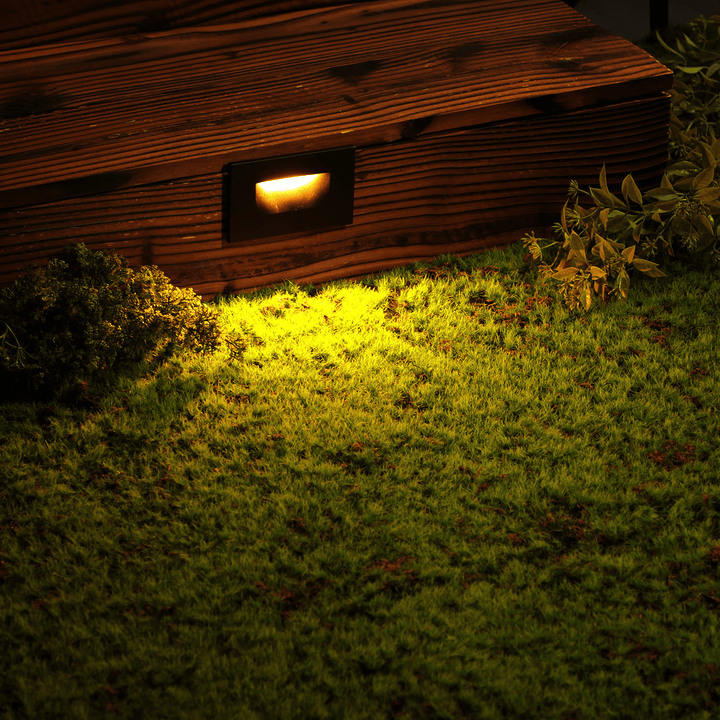 Outdoor Landscape Lighting LED 12V Low Voltage STA07 4x/8x/12x Package 3W 12V Low Voltage 3CCT Rectangular Waterproof Horizontal LED Aluminum Stairs Step Light Fixture