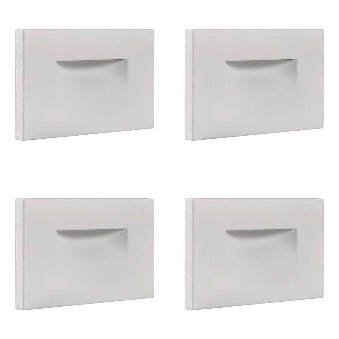 Outdoor Landscape Lighting LED 12V Low Voltage STA07 4x/8x/12x Package 3W 12V Low Voltage 3CCT Rectangular Waterproof Horizontal LED Aluminum Stairs Step Light Fixture White 4 Pack