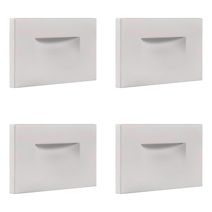 Outdoor Landscape Lighting LED 12V Low Voltage STA07 4x/8x/12x Package 3W 12V Low Voltage 3CCT Rectangular Waterproof Horizontal LED Aluminum Stairs Step Light Fixture White 4 Pack