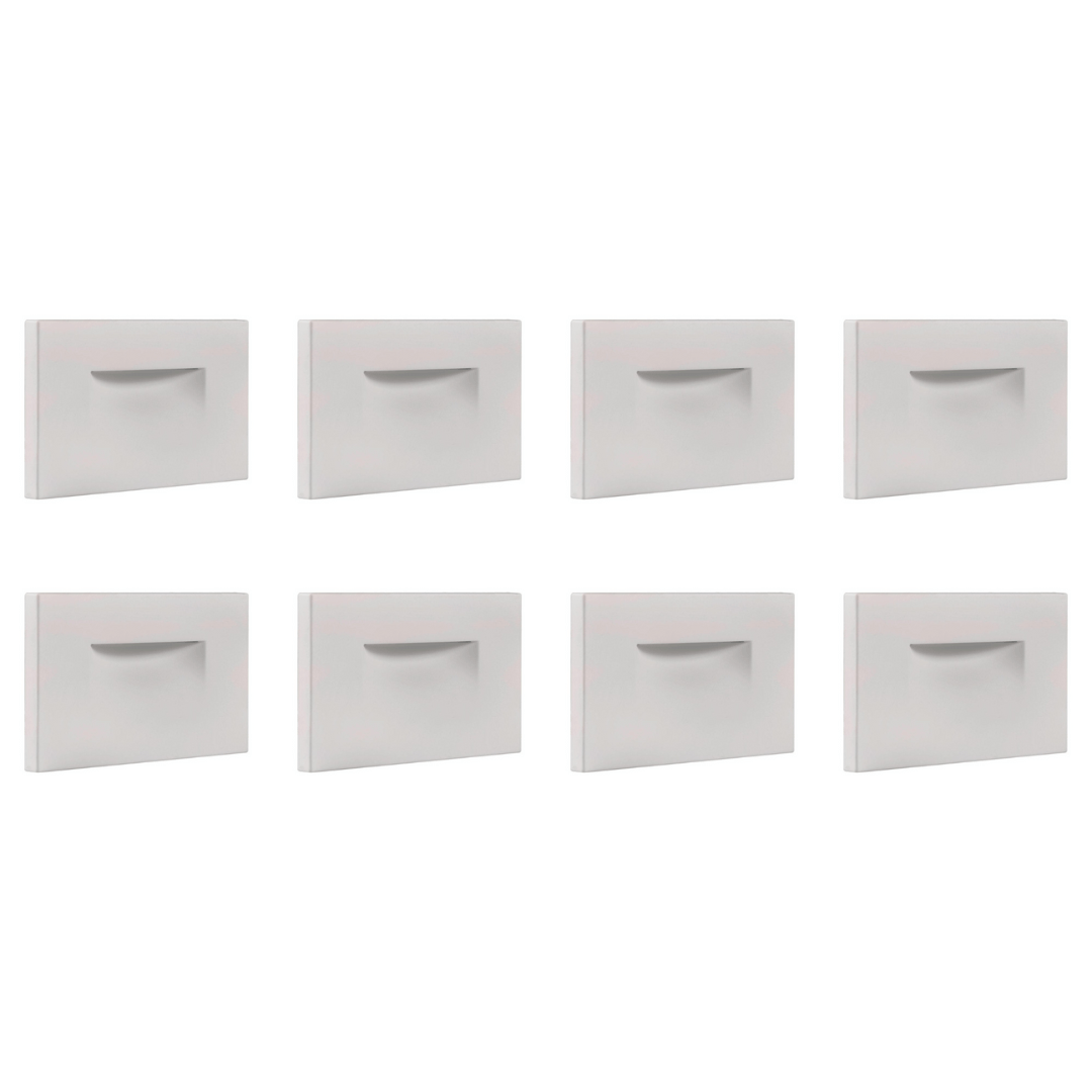 Outdoor Landscape Lighting LED 12V Low Voltage STA07 4x/8x/12x Package 3W 12V Low Voltage 3CCT Rectangular Waterproof Horizontal LED Aluminum Stairs Step Light Fixture White 8 Pack