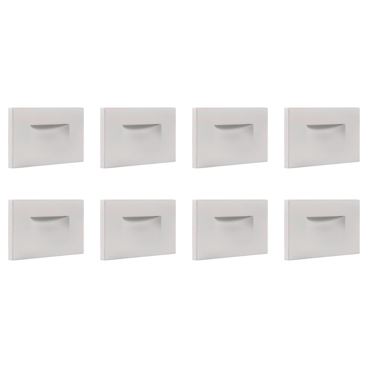 Outdoor Landscape Lighting LED 12V Low Voltage STA07 4x/8x/12x Package 3W 12V Low Voltage 3CCT Rectangular Waterproof Horizontal LED Aluminum Stairs Step Light Fixture White 8 Pack