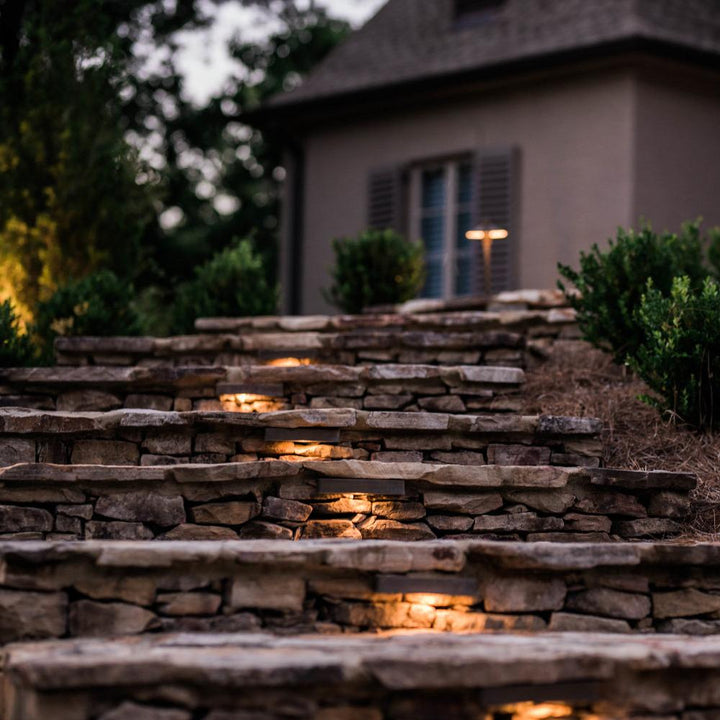Outdoor Landscape Lighting LED 12V Low Voltage STB12 Cast Brass 7" Hardscape Light | 3W Integrated LED 12V Low Voltage Landscape Light