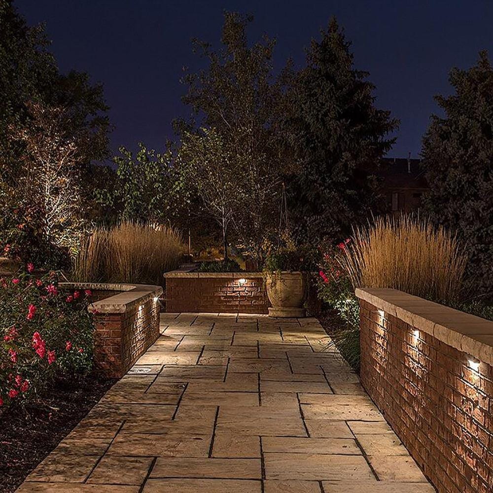 Outdoor Landscape Lighting LED 12V Low Voltage STB06 4x/8x/12x Package 3W 2700K or 3000K Warm White 12V Low Voltage Aluminum 13" Retaining Wall Step Lights LED Hardscape Paver Lighting 3000K
