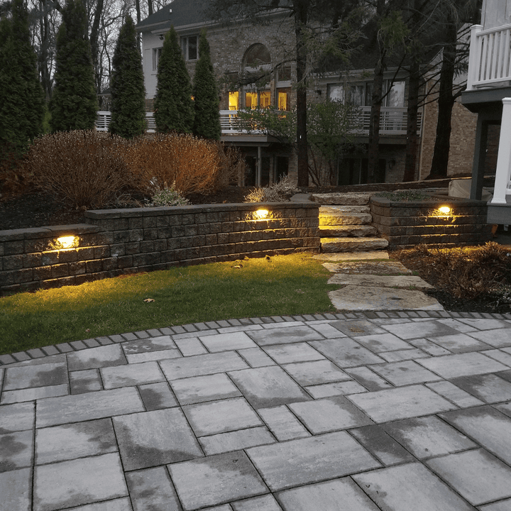 Outdoor Landscape Lighting LED 12V Low Voltage STB12 Cast Brass 7" Hardscape Light | 3W Integrated LED 12V Low Voltage Landscape Light