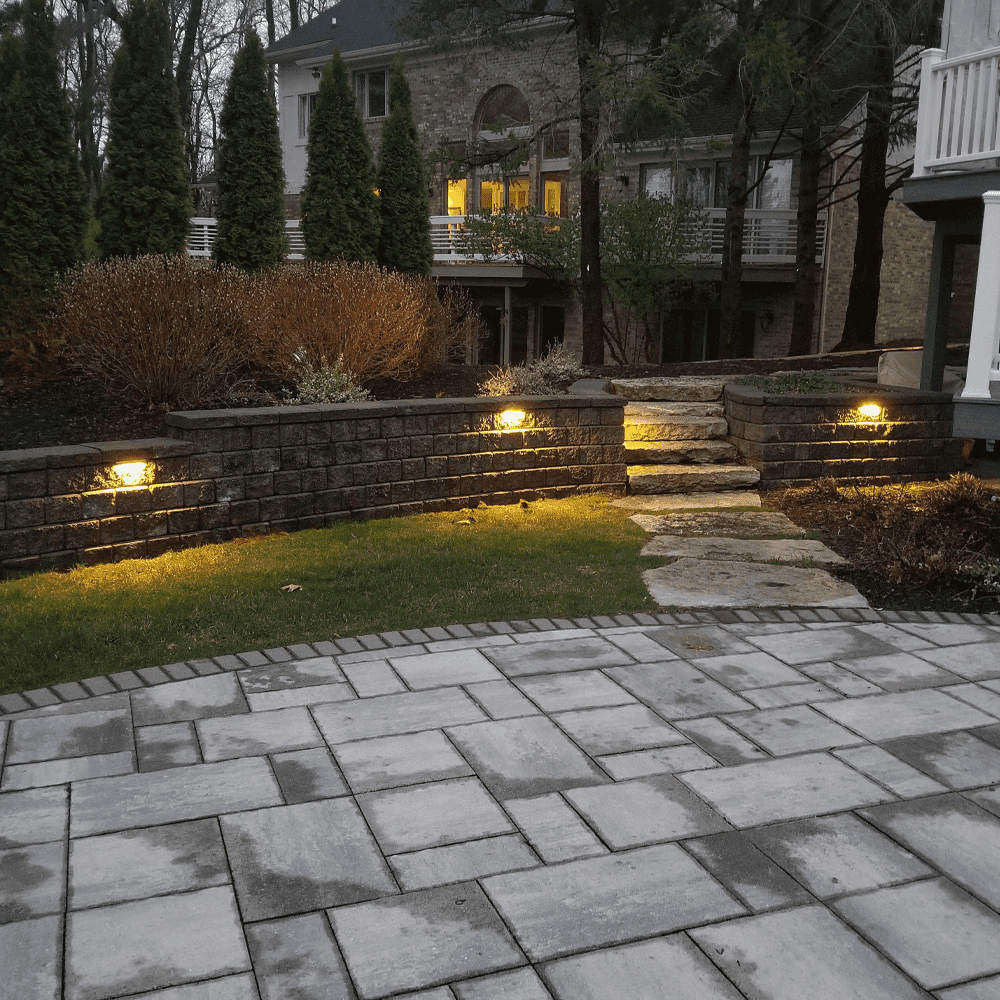 Outdoor Landscape Lighting LED 12V Low Voltage STB12 4x/8x/12x Package Brass LED 7" Retaining Wall Light 12V Low Voltage Hardscape Paver Lighting 3000K or 5000K