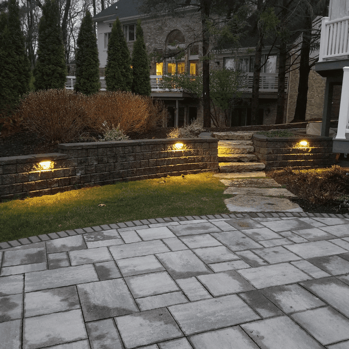 Outdoor Landscape Lighting LED 12V Low Voltage STB12 4x/8x/12x Package Brass LED 7" Retaining Wall Light 12V Low Voltage Hardscape Paver Lighting 3000K or 5000K