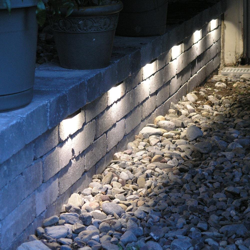Outdoor Landscape Lighting LED 12V Low Voltage STB06 4x/8x/12x Package 3W 2700K or 3000K Warm White 12V Low Voltage Aluminum 13" Retaining Wall Step Lights LED Hardscape Paver Lighting 3000K