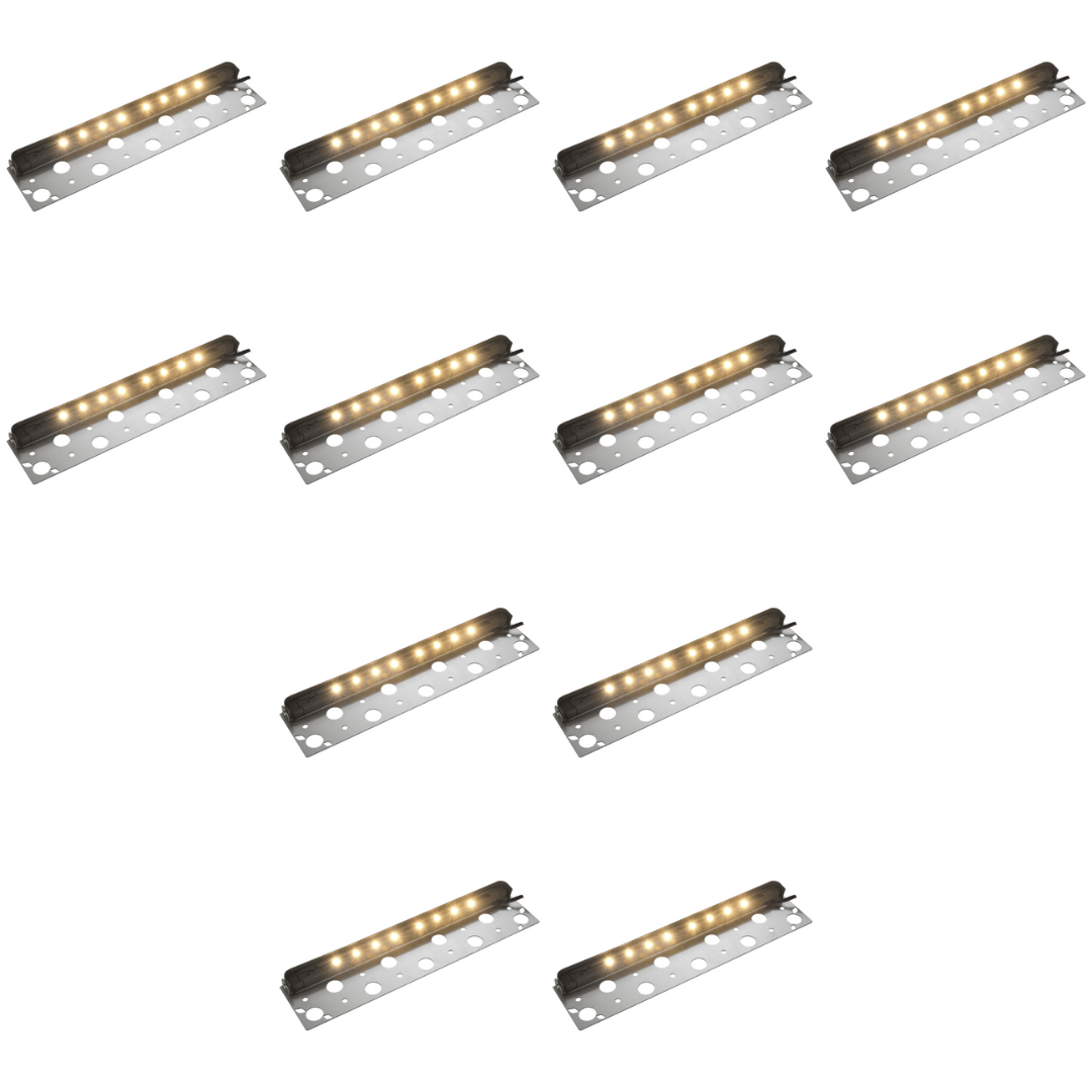 Outdoor Landscape Lighting LED 12V Low Voltage STB06 4x/8x/12x Package 3W 2700K or 3000K Warm White 12V Low Voltage Aluminum 13" Retaining Wall Step Lights LED Hardscape Paver Lighting 3000K 12 Pack