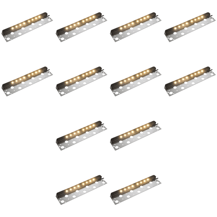 Outdoor Landscape Lighting LED 12V Low Voltage STB06 4x/8x/12x Package 3W 2700K or 3000K Warm White 12V Low Voltage Aluminum 13" Retaining Wall Step Lights LED Hardscape Paver Lighting 3000K 12 Pack