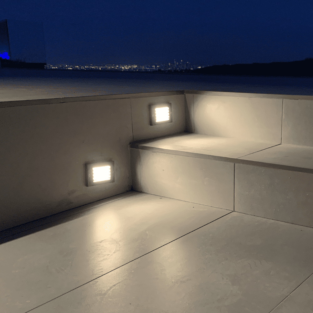 Outdoor Landscape Lighting LED 12V Low Voltage STB07 Cast Brass 4.5" Step Light | 2W 3000K Warm White Integrated LED 12V Low Voltage Landscape Light