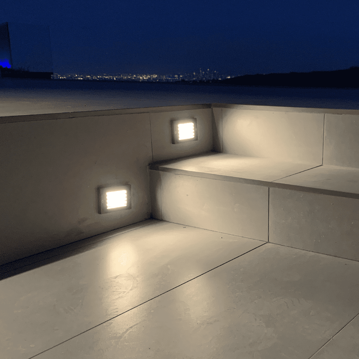 Outdoor Landscape Lighting LED 12V Low Voltage STB07 Cast Brass 4.5" Step Light | 2W 3000K Warm White Integrated LED 12V Low Voltage Landscape Light