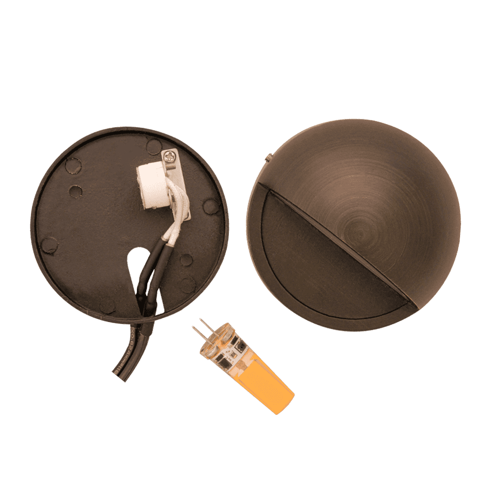 Outdoor Landscape Lighting LED 12V Low Voltage STB09 4x/8x/12x Package LED Brass 3.42" Round Deck Light Surface Mount 12V Low Voltage Landscape Lighting 3W 3000K Bulb