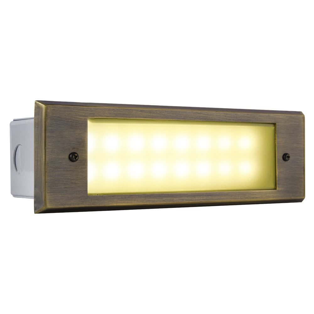 Outdoor Landscape Lighting LED 12V Low Voltage STB10 Cast Brass 9.5" Step Light | 4W 3000K Warm White Integrated LED 12V Low Voltage Landscape Light