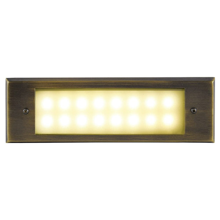 Outdoor Landscape Lighting LED 12V Low Voltage STB10 Cast Brass 9.5" Step Light | 4W 3000K Warm White Integrated LED 12V Low Voltage Landscape Light