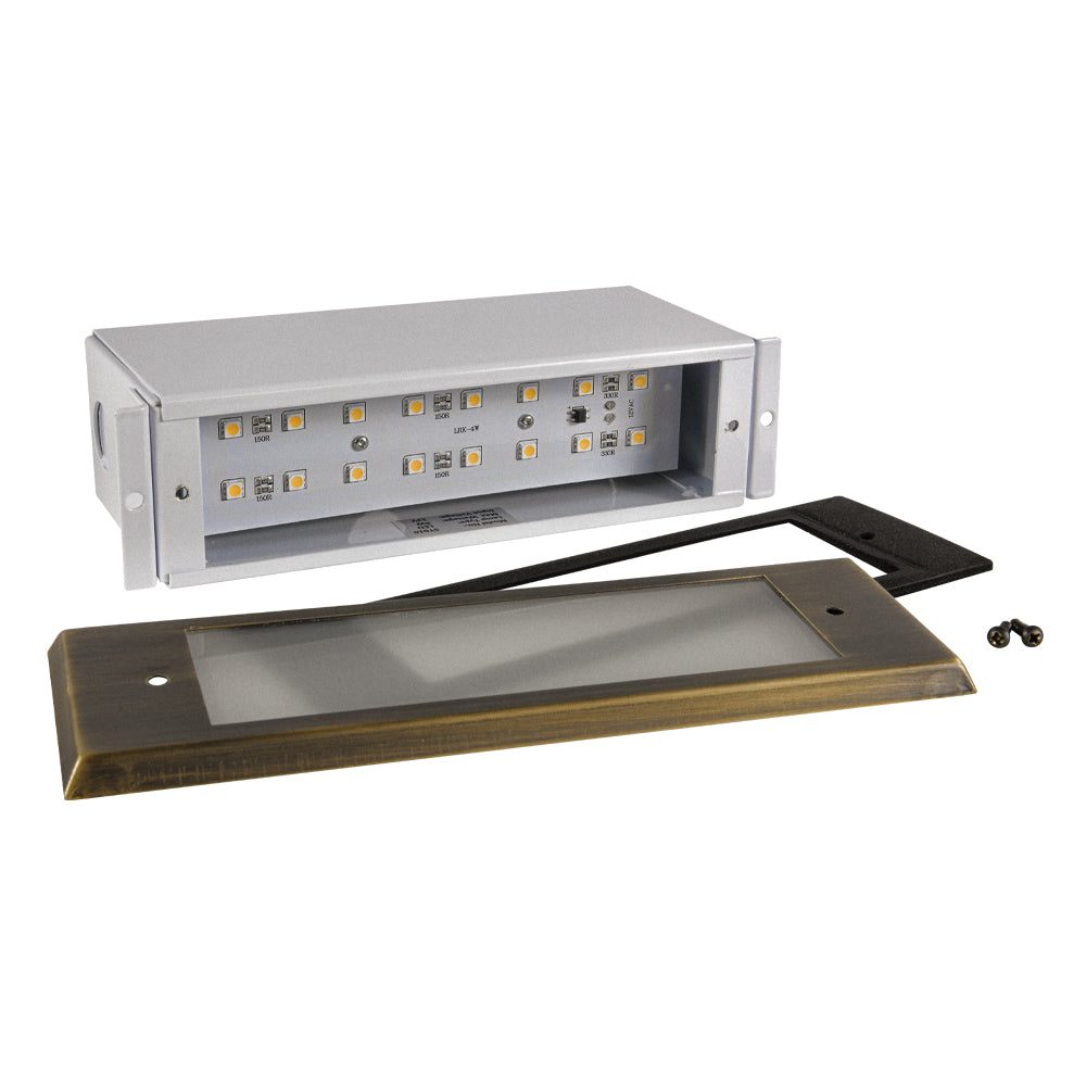 Outdoor Landscape Lighting LED 12V Low Voltage STB10 Cast Brass 9.5" Step Light | 4W 3000K Warm White Integrated LED 12V Low Voltage Landscape Light