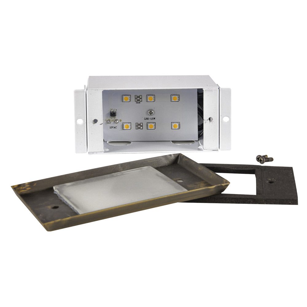 Outdoor Landscape Lighting LED 12V Low Voltage STB11 Cast Brass 5.5" Step Light | 1.5W 3000K Warm White Integrated LED 12V Low Voltage Landscape Light