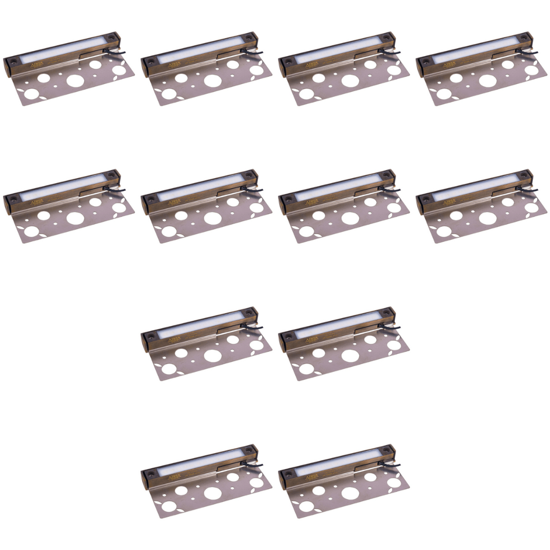 Outdoor Landscape Lighting LED 12V Low Voltage STB12 4x/8x/12x Package Brass LED 7" Retaining Wall Light 12V Low Voltage Hardscape Paver Lighting 3000K or 5000K 12 Pack