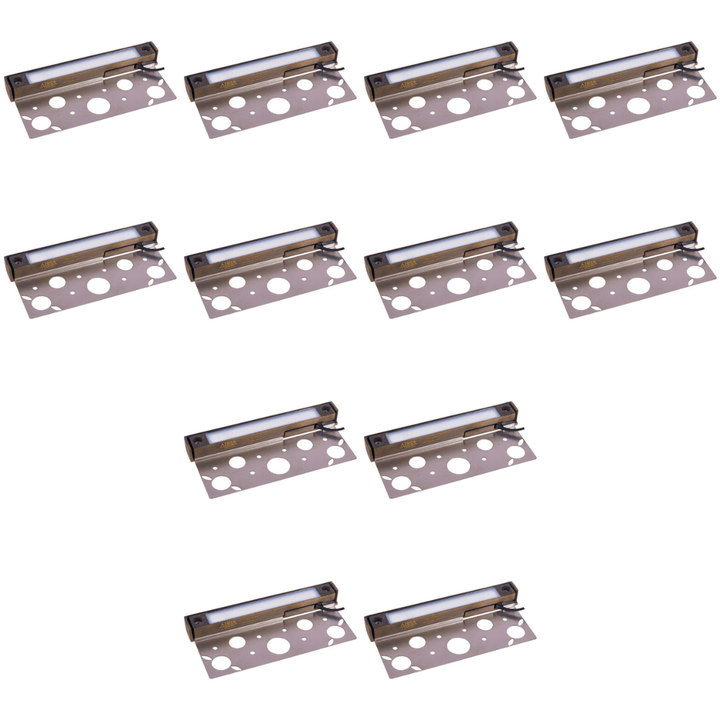 Outdoor Landscape Lighting LED 12V Low Voltage STB12 4x/8x/12x Package Brass LED 7" Retaining Wall Light 12V Low Voltage Hardscape Paver Lighting 3000K or 5000K 12 Pack