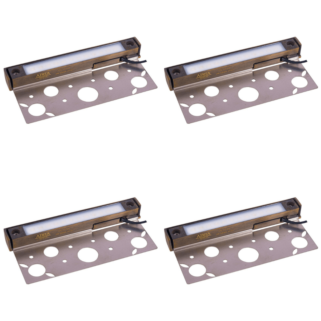 Outdoor Landscape Lighting LED 12V Low Voltage STB12 4x/8x/12x Package Brass LED 7" Retaining Wall Light 12V Low Voltage Hardscape Paver Lighting 3000K or 5000K 4 Pack