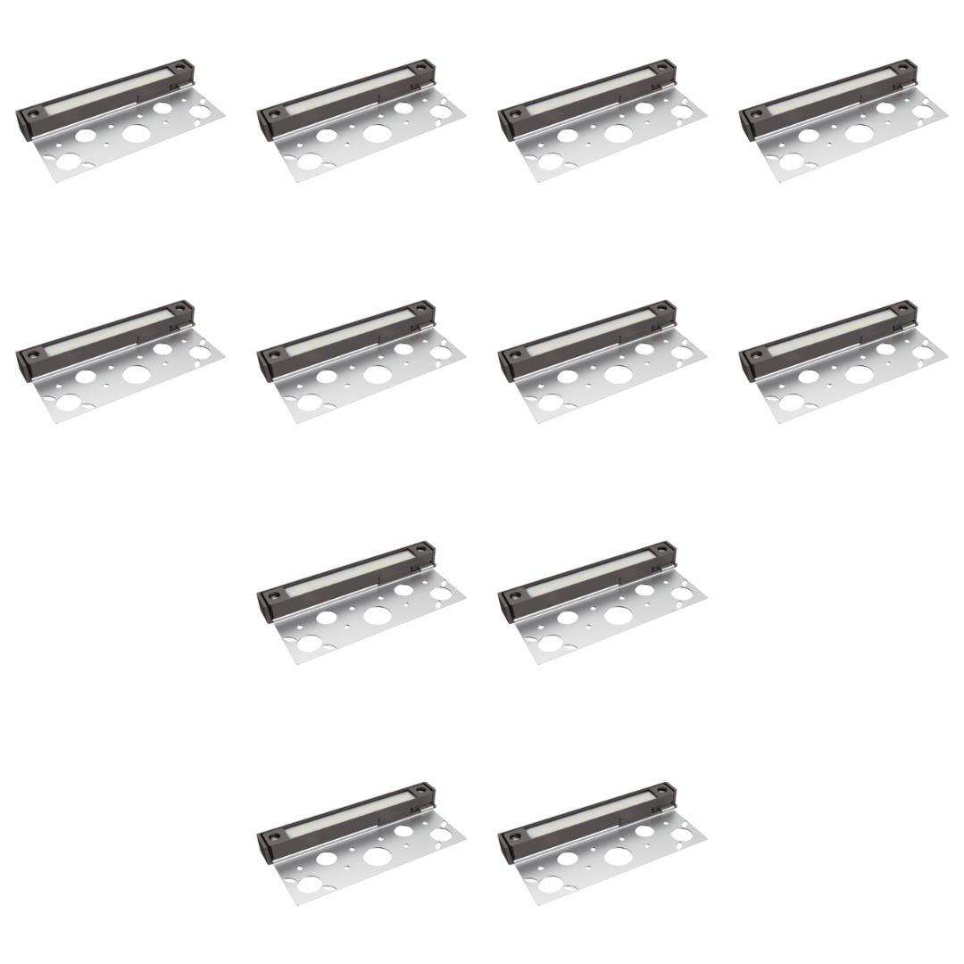 Outdoor Landscape Lighting LED 12V Low Voltage STB14 4x/8x/12x Package 3000K or 5000K Aluminum LED 7" Retaining Wall Light 12V Low Voltage Hardscape Paver Lighting 12 Pack