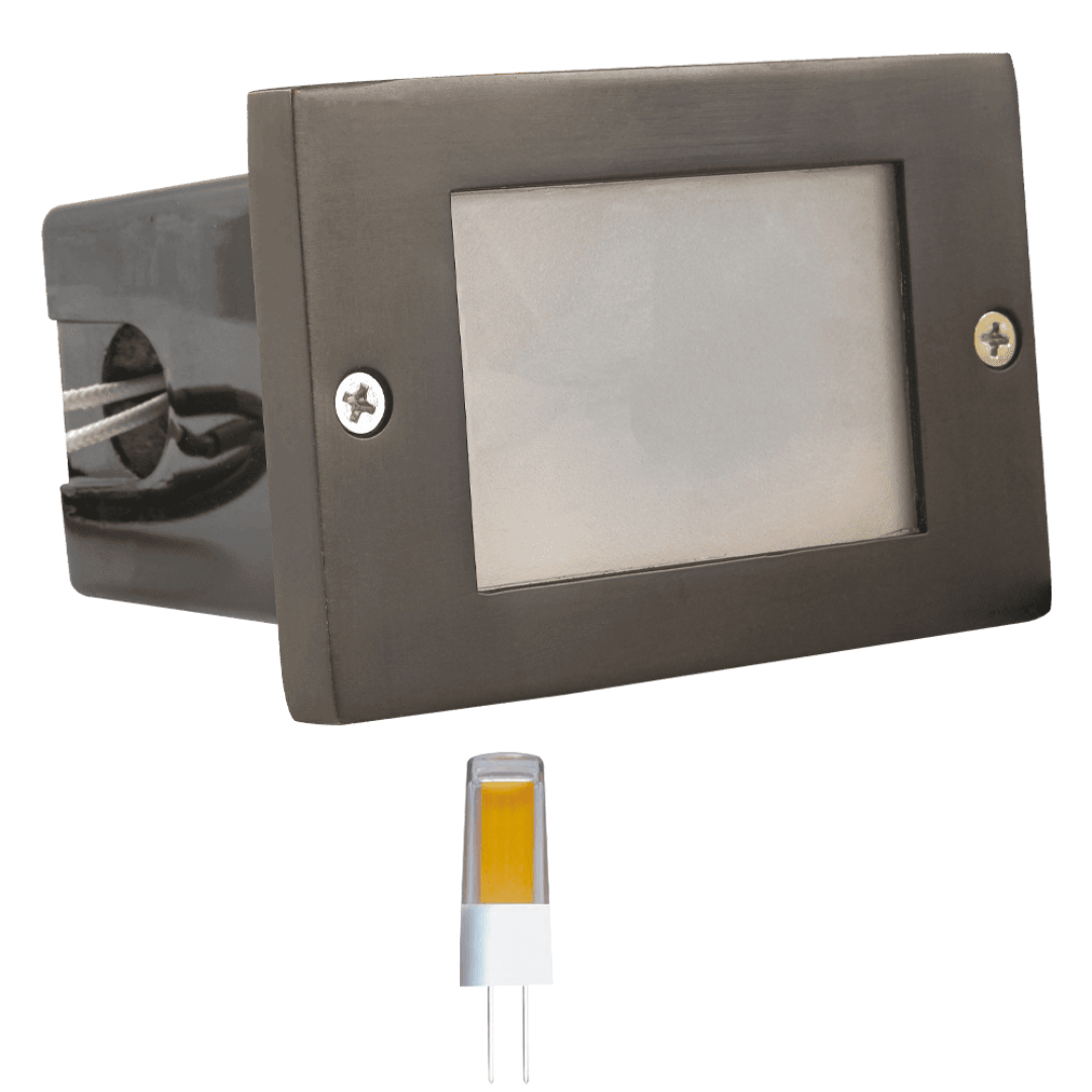 Outdoor Landscape Lighting LED 12V Low Voltage STB15 4x/8x/12x Package Horizontal Waterproof LED Brass 4.5" Brick Lights Outdoor Edge Step Light 12V Low Voltage 3W 3000K Bulb