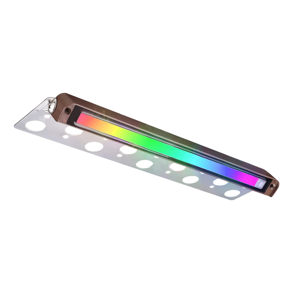 Outdoor Landscape Lighting LED 12V Low Voltage STBR06 12 Inch 5W RGBW LED Retaining Wall Lights, Aluminum Hardscape Color Changing 12V-24V Low Voltage Landscape Lights