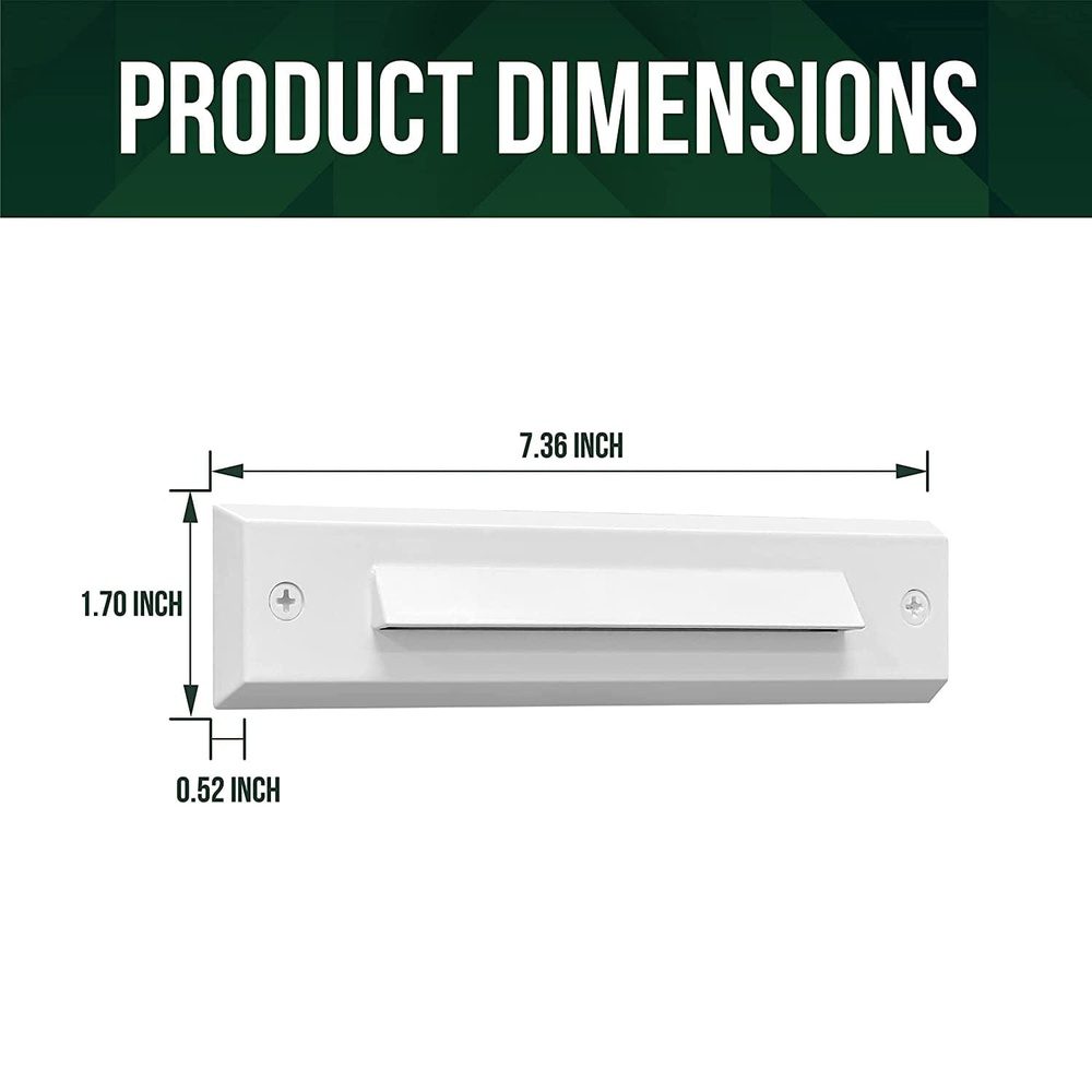 Outdoor Landscape Lighting LED 12V Low Voltage STLA06 6-Pack 2W Slim White Low Voltage 2700K Warm White Integrated LED Outdoor Step Lights Package, 12V LED Deck Lights Landscape Lights