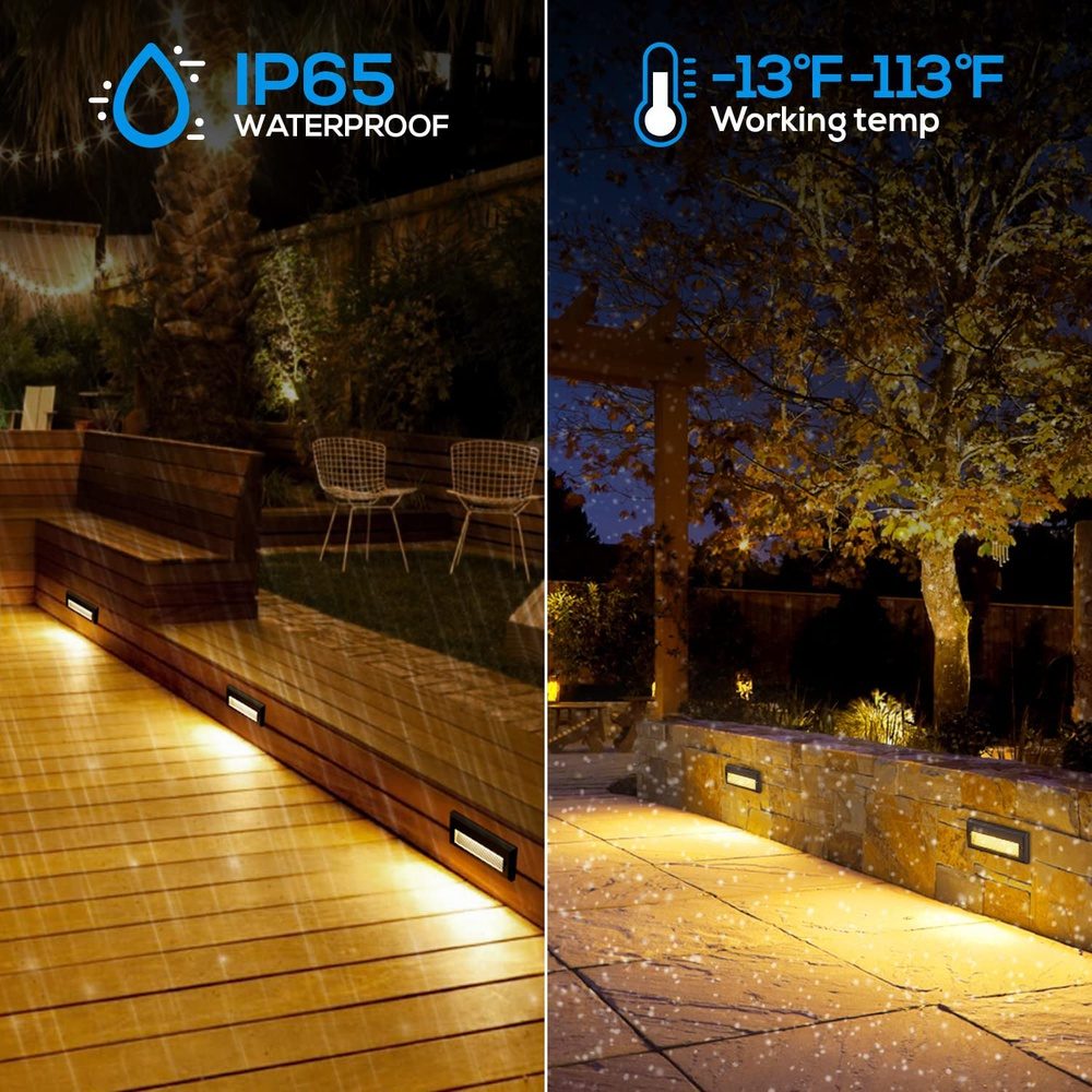 Outdoor Landscape Lighting LED 12V Low Voltage STLA09 6-Pack 3W/4W/5W Selectable Wattage 5CCT Low Voltage 9" LED Outdoor Step Lights, 12V-24V Integrated LED Deck Lights Landscape Lights