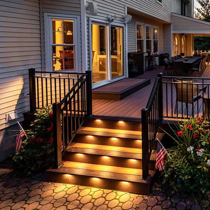 Outdoor Landscape Lighting LED 12V Low Voltage STLA10 Package 6W Low Voltage 10.6" LED Outdoor Step Lights, 12V-24V 5CCT 1800K/2700K/3000K/4000K/5000K Integrated LED Aluminum Deck Lights Landscape Lights