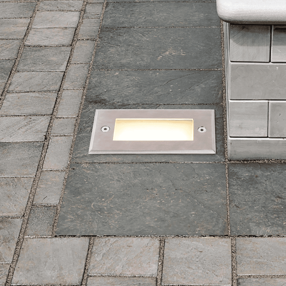 Outdoor Landscape Lighting LED 12V Low Voltage STS02 Stainless Steel Step Light | 3W 3000K Warm White Integrated LED 12V Low Voltage Landscape Light