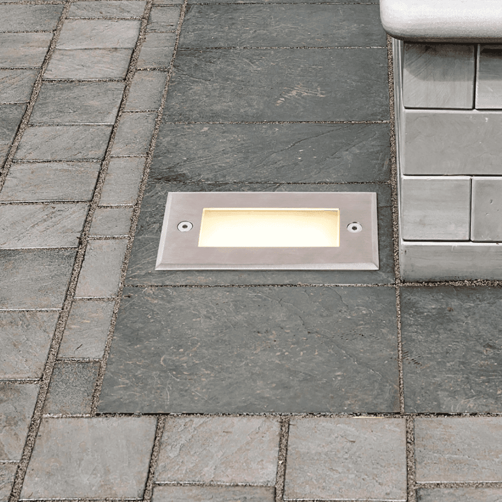 Outdoor Landscape Lighting LED 12V Low Voltage STS02 4x/8x/12x Package Outdoor Recessed Brick Wall Light 12V Low Voltage 3W 3000K Warm White Integrated LED Step/ Stair Lighting Fixture