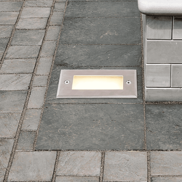 Outdoor Landscape Lighting LED 12V Low Voltage STS02 4x/8x/12x Package Outdoor Recessed Brick Wall Light 12V Low Voltage 3W 3000K Warm White Integrated LED Step/ Stair Lighting Fixture