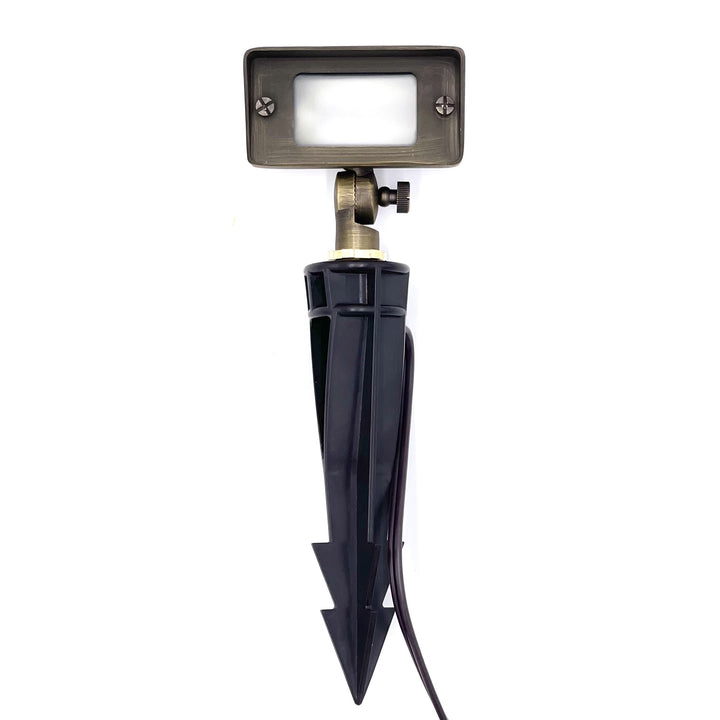 Outdoor Landscape Lighting LED 12V Low Voltage FLBP02 Tulay Antique Brass Squared Floodlight 4x/8x/12x G4 2W Dimmable 2700K Package Low Voltage Landscape Lighting