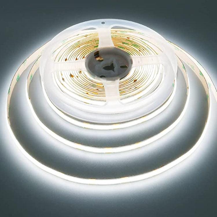 Outdoor Landscape Lighting LED 12V Low Voltage SLD04 16ft/32ft/82ft Dotless Single Color Linear 3.05W/ft for 8mm | 4.27W/ft for 10mm LED Strip Lights Low Voltage FCOB DC24V Tape Light 5000K Cool White ft