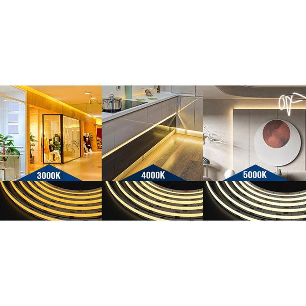 Outdoor Landscape Lighting LED 12V Low Voltage SLD04 16ft/32ft/82ft Dotless Single Color Linear 3.05W/ft for 8mm | 4.27W/ft for 10mm LED Strip Lights Low Voltage FCOB DC24V Tape Light