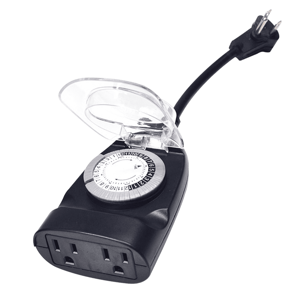 Outdoor Landscape Lighting LED 12V Low Voltage TM01 Outdoor Plug In Timer | IP65 Waterproof Mechanical Clock for Garden Lights 24 Hour