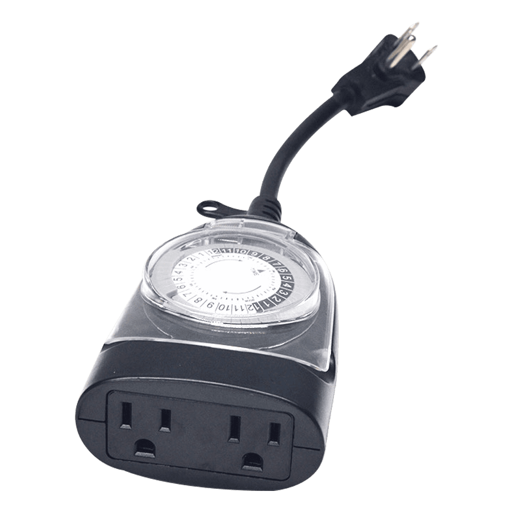Outdoor Landscape Lighting LED 12V Low Voltage TM01 Outdoor Plug In Timer | IP65 Waterproof Mechanical Clock for Garden Lights 24 Hour