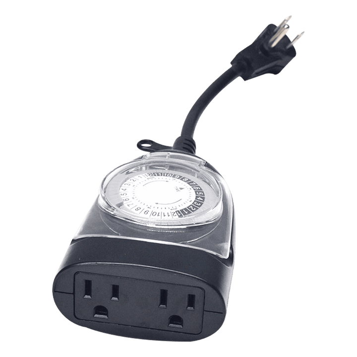 Outdoor Landscape Lighting LED 12V Low Voltage TM01 Outdoor Plug In Timer | IP65 Waterproof Mechanical Clock for Garden Lights 24 Hour