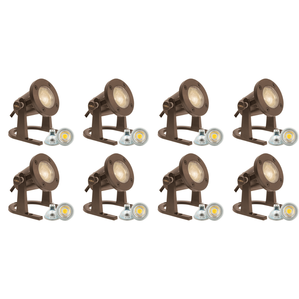 Outdoor Landscape Lighting LED 12V Low Voltage ULB01 4x/8x/12x Package 12V Low Voltage Underwater Brass LED Fountain Pond Lighting with MR16 5W 3000K Bulb 8 Pack