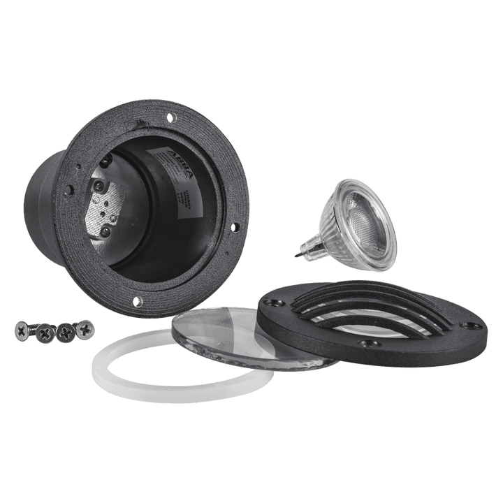 Outdoor Landscape Lighting LED 12V Low Voltage UNA06 4x/8x/12x Package Cast Aluminum 12V Low Voltage Round Grill LED In-ground Well Light IP65 Waterproof with MR16 5W 3000K Bulb