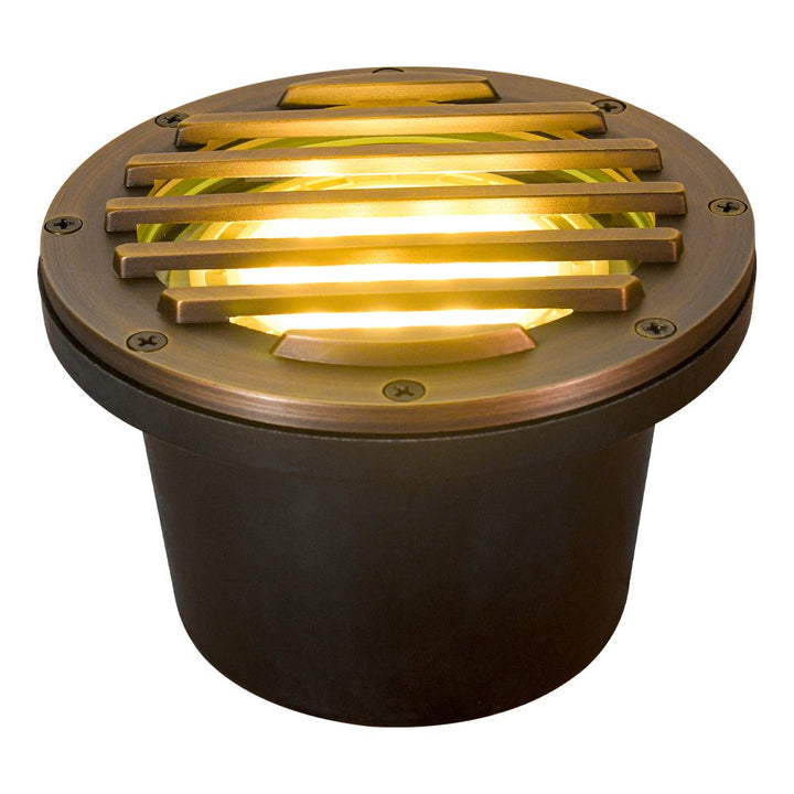 Outdoor Landscape Lighting LED 12V Low Voltage UNB01 Cast Brass In-Ground Well Light | 12V Low Voltage Landscape Light Lamp Ready PAR36 Socket