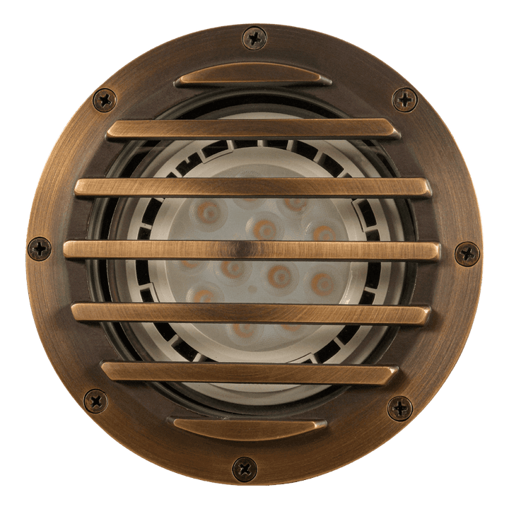 Outdoor Landscape Lighting LED 12V Low Voltage UNB01 4x/8x/12x Package Cast Brass 12V Low Voltage Grille Commercial LED In-ground Well Light IP65 Waterproof with PAR36 10W 160° 3000K Light Bulb